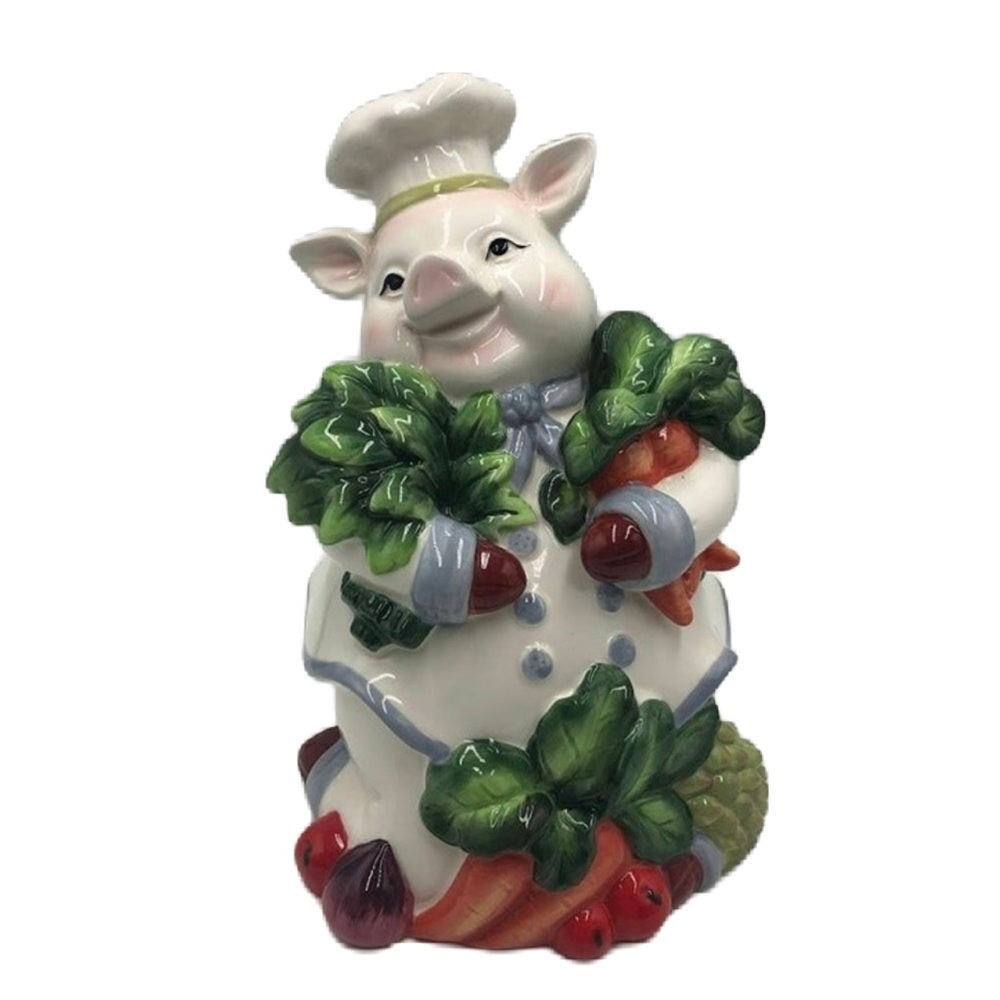 Chef Ceramic Pig Figurine Spring Collection by Corner Ruby Kitchen Décor